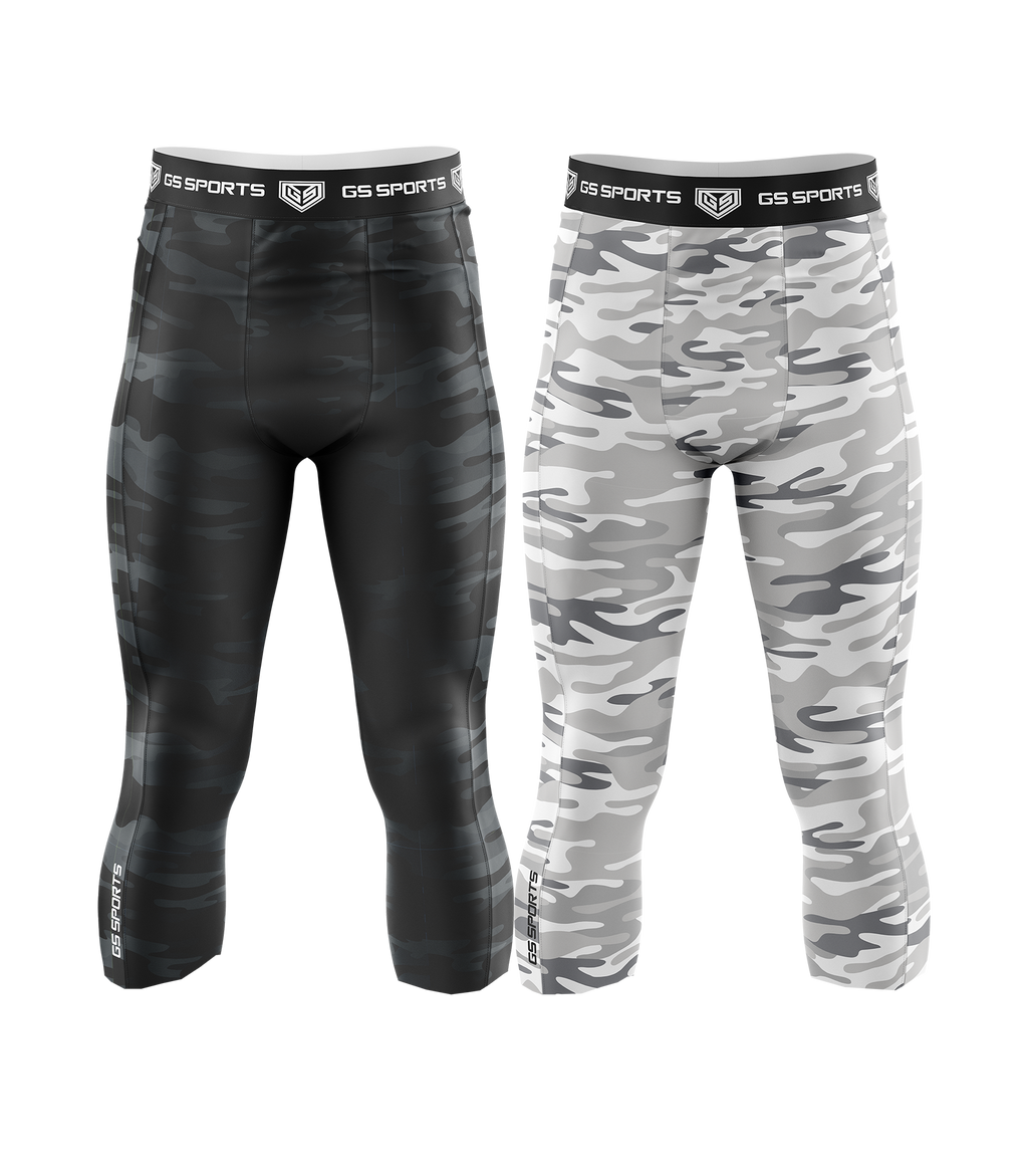 GS Sports Men's 3/4 Compression Tights Camo Collection