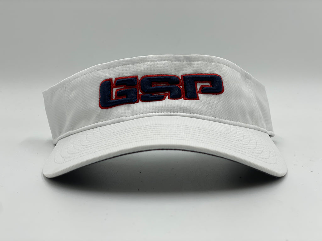 GSP Visor - White with Navy/Red logo