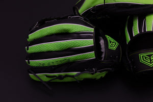 GS Sports Signature Series Laced H Web Ball Glove - Viper Green Snakeskin with Black Leather