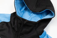 GS Crest Scuba Neck TT Fleece Hoodie - Black / Powder Blue