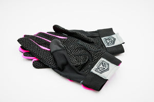 GS Sports Pro Series v2 Dual Strap Batting Gloves - Black / Neon Pink