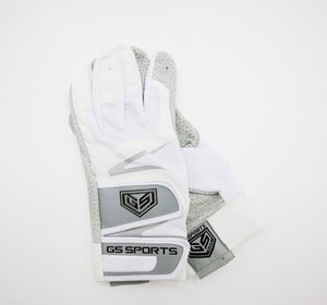 GS Sports Pro Series v2 Dual Strap Batting Gloves - White