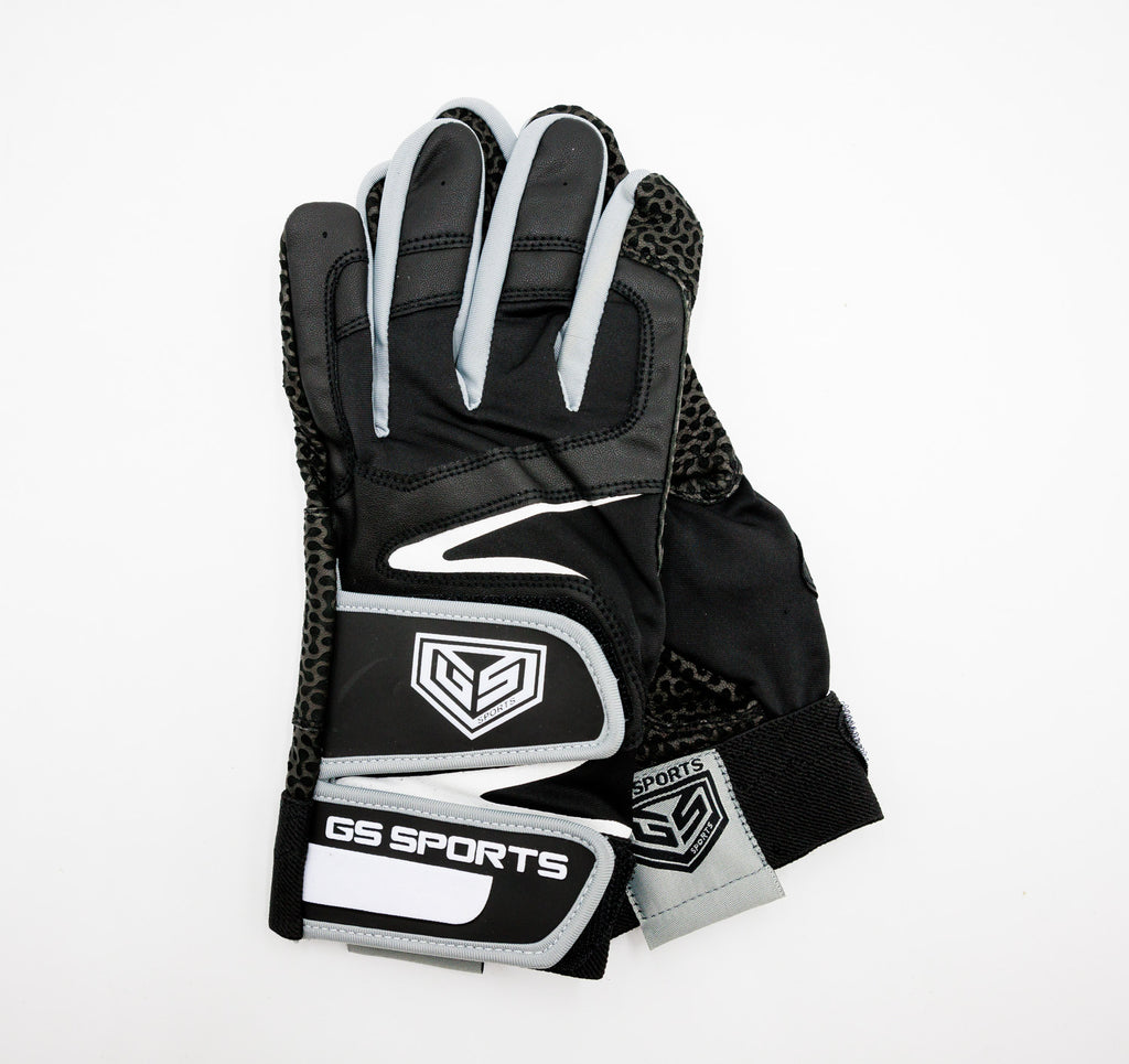 GS Sports Pro Series v2 Dual Strap Batting Gloves - Black