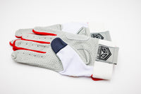 GS Sports Pro Series v2 Dual Strap Batting Gloves - White / Navy / Red