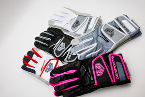 GS Sports Pro Series v2 Dual Strap Batting Gloves - Black / Neon Pink