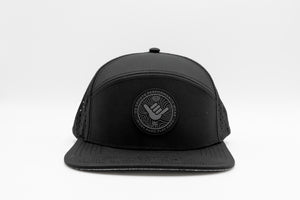 Icon Flatbill Snapback Hat - Good Vibes Black