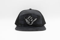 Icon Flatbill Snapback Hat - Blackout Camo Shaka