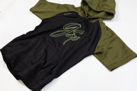 GSP Script Short Sleeve Fleece Hoodie - Black / Olive