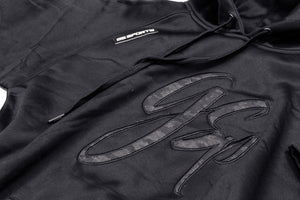 GSP Script Short Sleeve Fleece Hoodie - Black / Blackout Camo