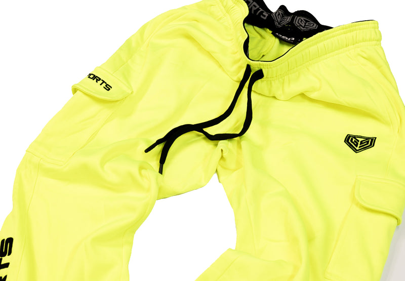 GS Sports Fleece Cargo Pants V6 - Neon Yellow