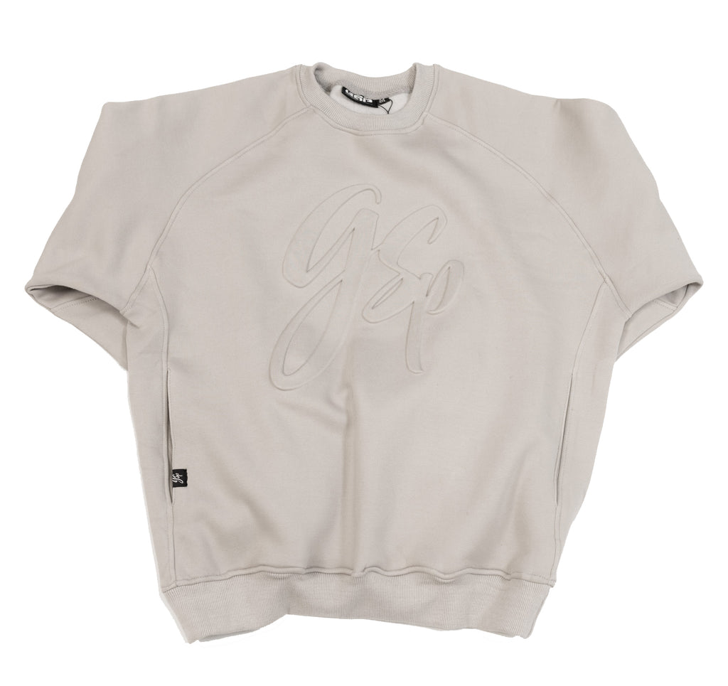 GSP Icon v3 Ultra Fleece Crewneck Sweater - Stone Embossed