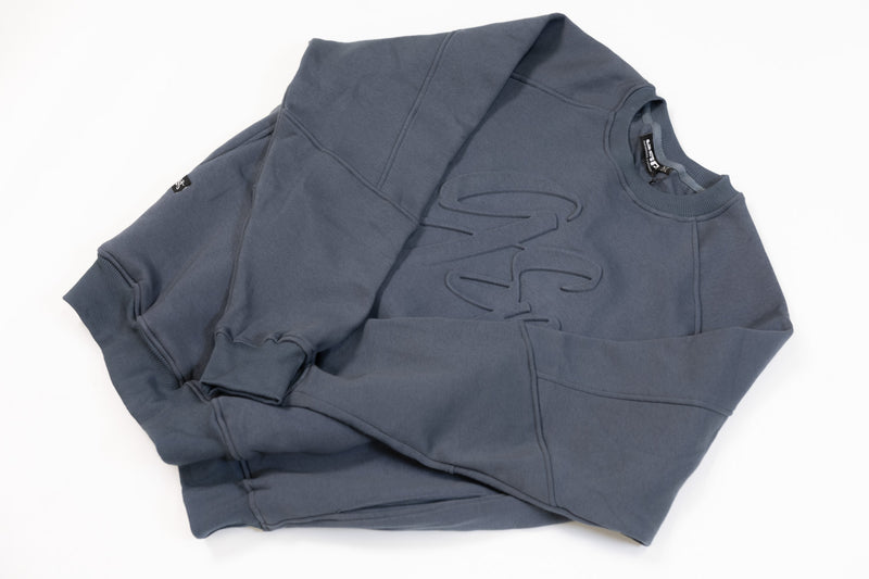 GSP Icon v3 Ultra Fleece Crewneck Sweater - Steel Grey Embossed