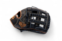 GS Sports Pro Series H Web Ball Glove - Black and Brown