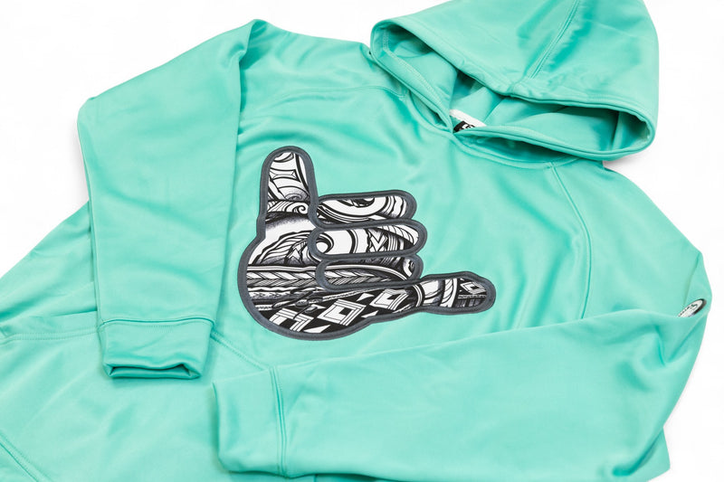 GSP Performance Fleece Hoodie - Mint Tribal Shaka