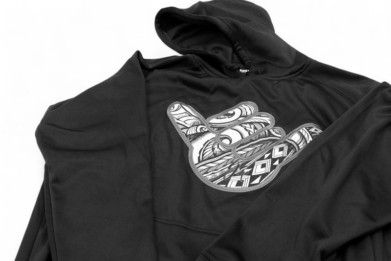 GSP Performance Fleece Hoodie - Black Tribal Shaka