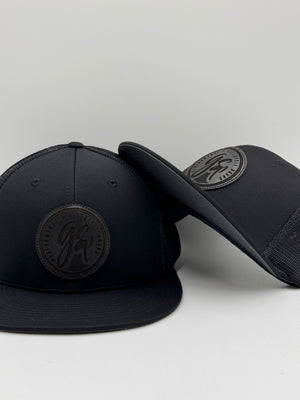 GSP Good Vibes PTS20M Hat - Black with Black Leather Patch