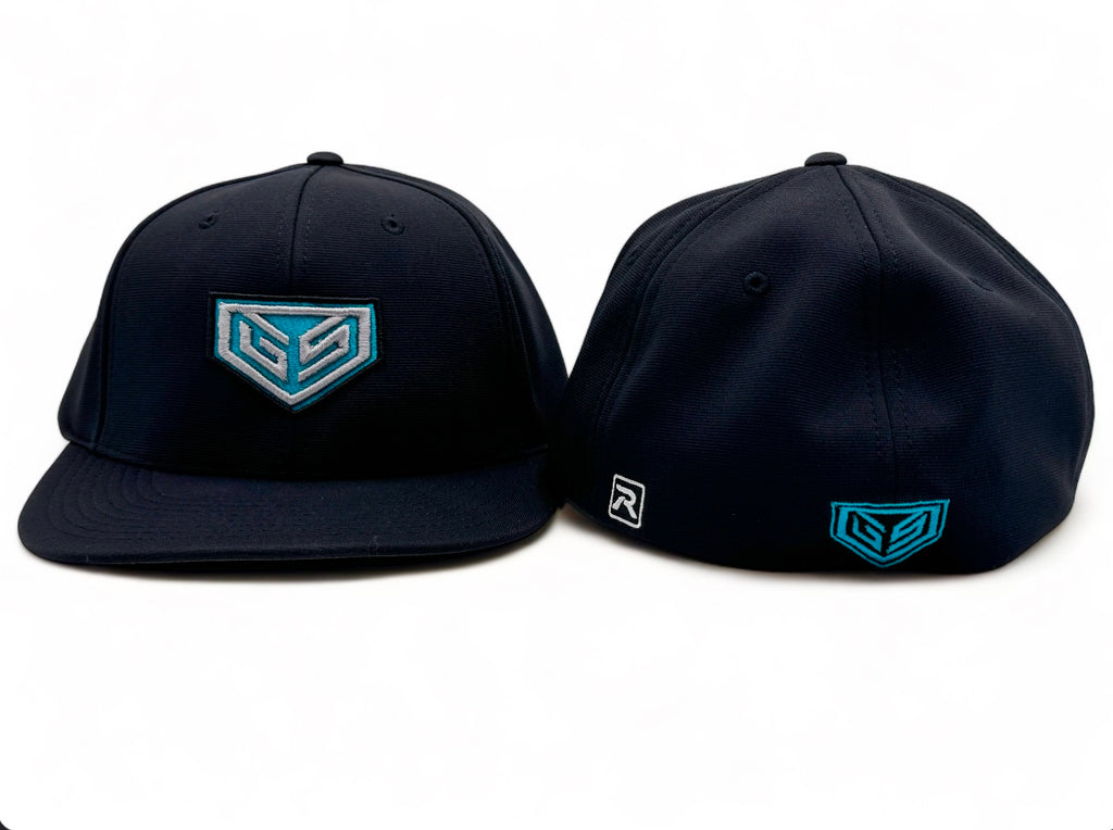 GS Sports Crest Flexfit Hat - Black with Turquoise
