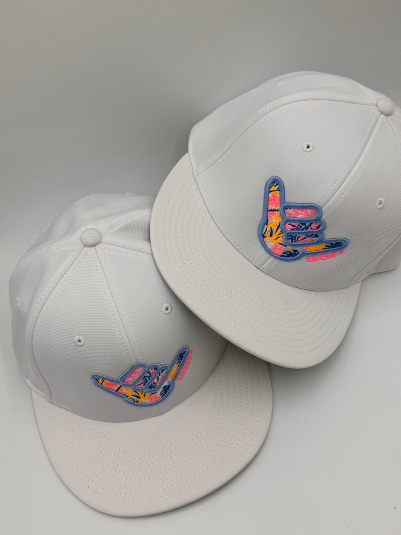 GS Sports Shaka Floral PTS20 Hat - White with Neons