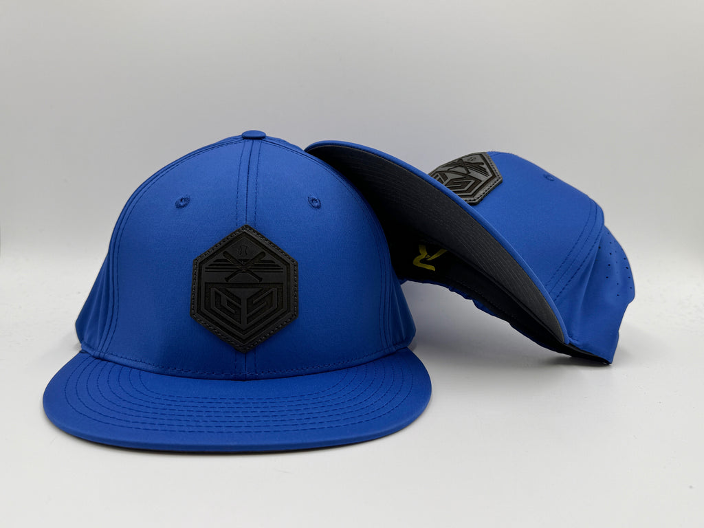 GS Crest Bat Cross PTS30 Hat - Royal with Black Leather Patch