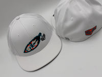 GS Sports Feather Hat - White with Turquoise