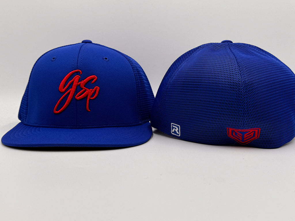 GSP Scripted Flexfit Hat - Royal with Red