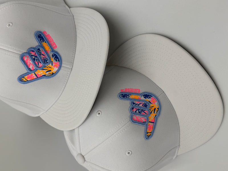 GS Sports Shaka Floral PTS20 Hat - White with Neons