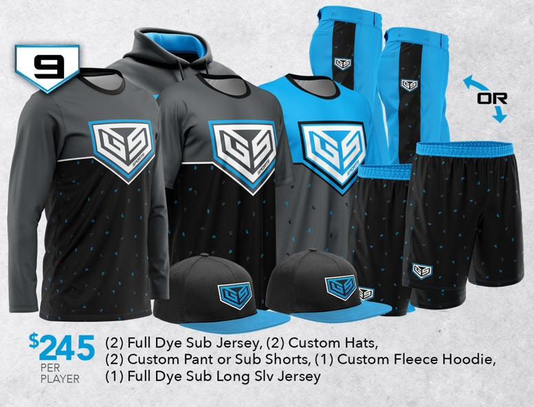 Custom Team Uniform Package 9 - $245 per player