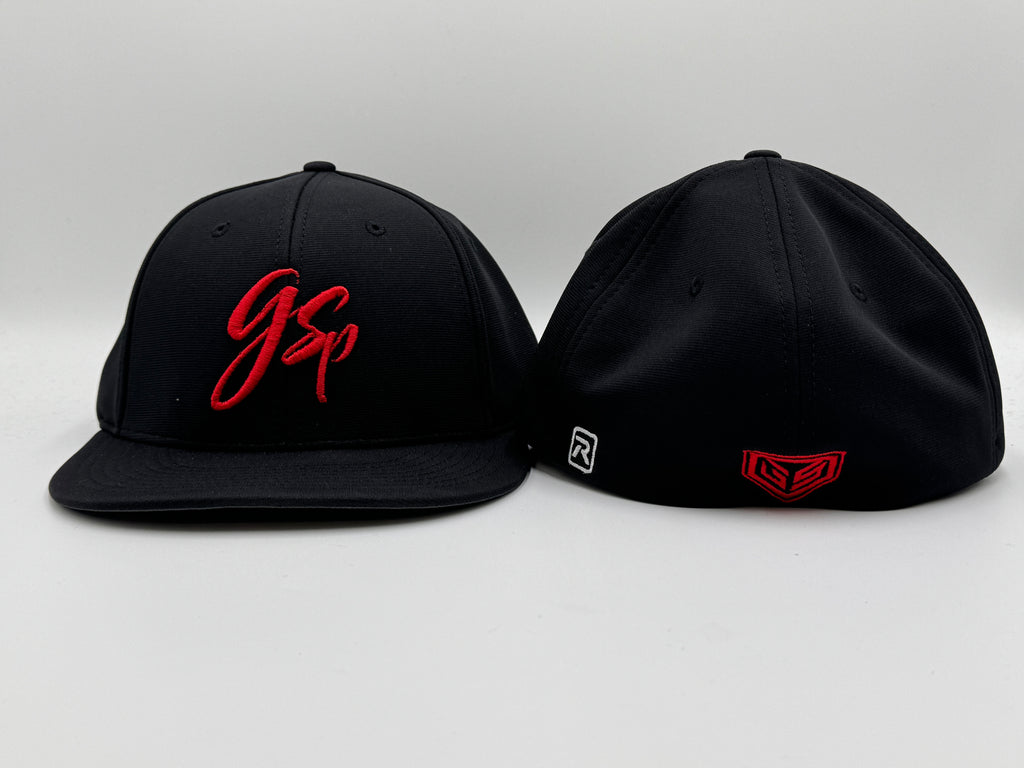 GSP Scripted Flexfit Hat - Black with Red