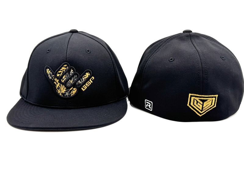 GS Sports Shaka Floral PTS20 Hat - Blackout with Metallic Gold