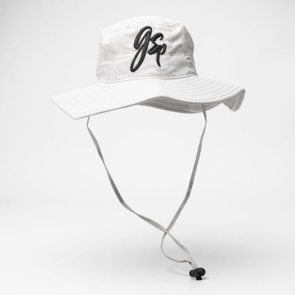 GSP Script Bucket Hats - White
