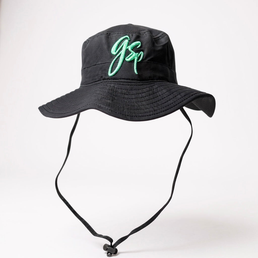 GSP Script Bucket Hats - Black with Mint