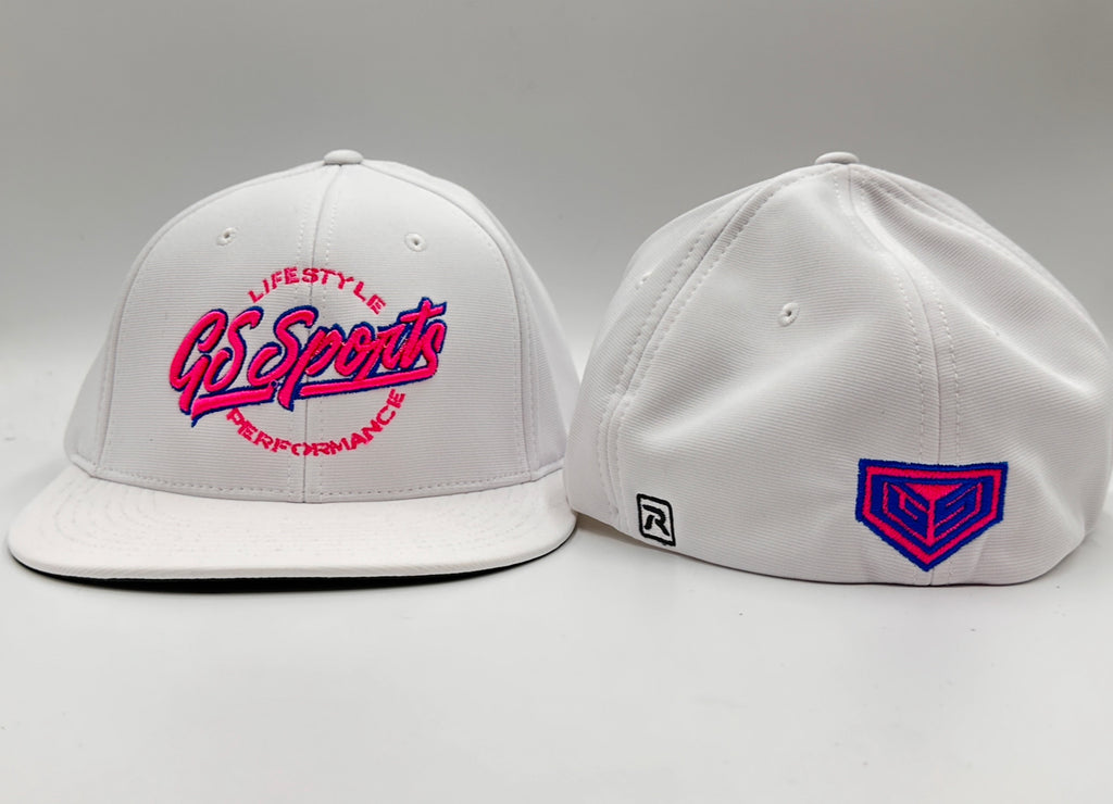 GS Sports Lifestyle Logo PTS20 Hat - White with Neon Pink Blue