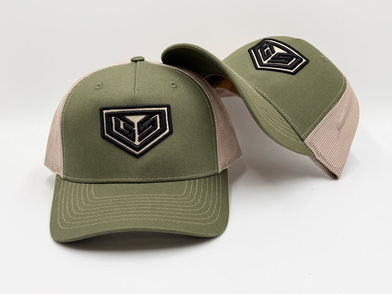 GS Sports Crest Snapback hat - Army / Olive / Tan