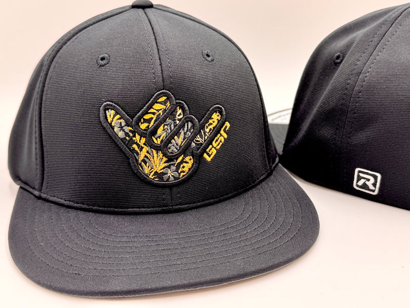 GS Sports Shaka Floral PTS20 Hat - Blackout with Metallic Gold