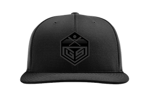 GS Crest Bat Cross PTS20M Hat - Black with Black Leather Patch