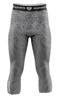 GS Sports Men's 3/4 Compression Tights - Tribal Pattern