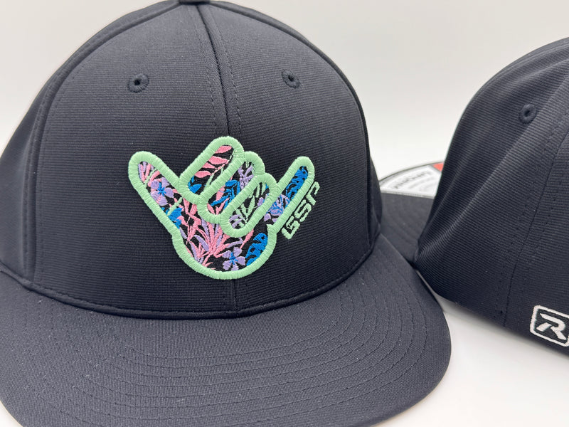 GS Sports Floral Shaka PTS20 Hat -Black with Matte Mint
