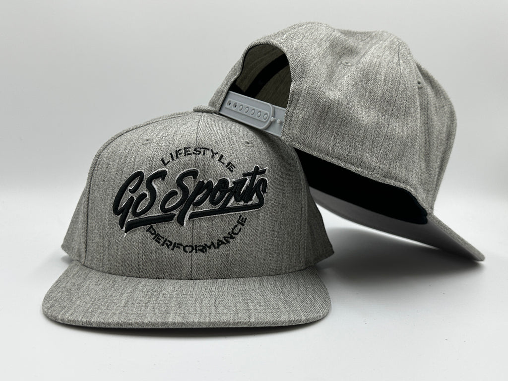 GS Sports Lifestyle logo Flatbill Snapback Hat - Heather Grey