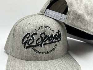 GS Sports Lifestyle logo Flatbill Snapback Hat - Heather Grey