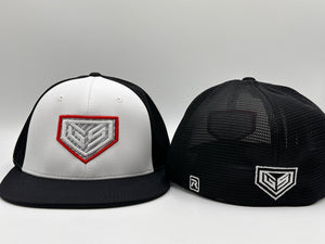 GS Sports Crest PT20M Hat - White / Black with Red and Carbon Fiber