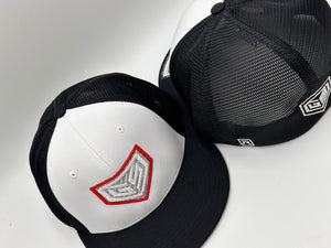 GS Sports Crest PT20M Hat - White / Black with Red and Carbon Fiber