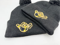 GS Sports Floral Shaka Pom Pom Beanie - Heather Charcoal with Vegas