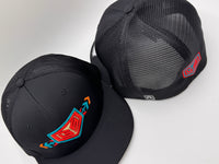 GS Sports Native Crest PTS20M Flexfit Hat - Black with Red Gold