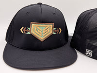 GS Sports Native Crest PTS20M Flexfit Hat - Black with Tan Brown