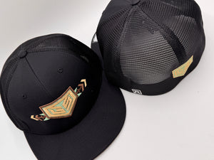 GS Sports Native Crest PTS20M Flexfit Hat - Black with Tan Brown