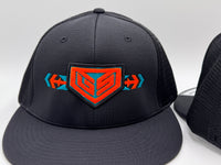 GS Sports Native Crest PTS20M Flexfit Hat - Black with Orange Turquoise