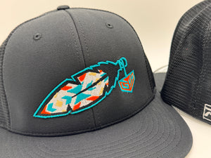 GS Sports Feather PTS20M Hat - Black with Turquoise