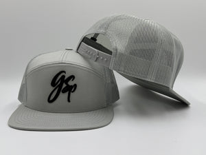 GSP Script 6 Panel Flatbill Snapback Hat - Light Tan