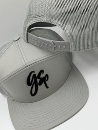 GSP Script 6 Panel Flatbill Snapback Hat - Light Tan