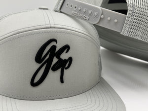 GSP Script 6 Panel Flatbill Snapback Hat - Light Tan